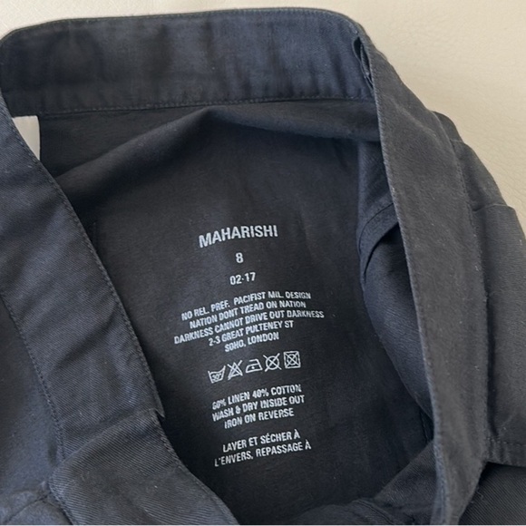 Maharishi Linen Blend Black Wide Leg Pants - Picture 11 of 11